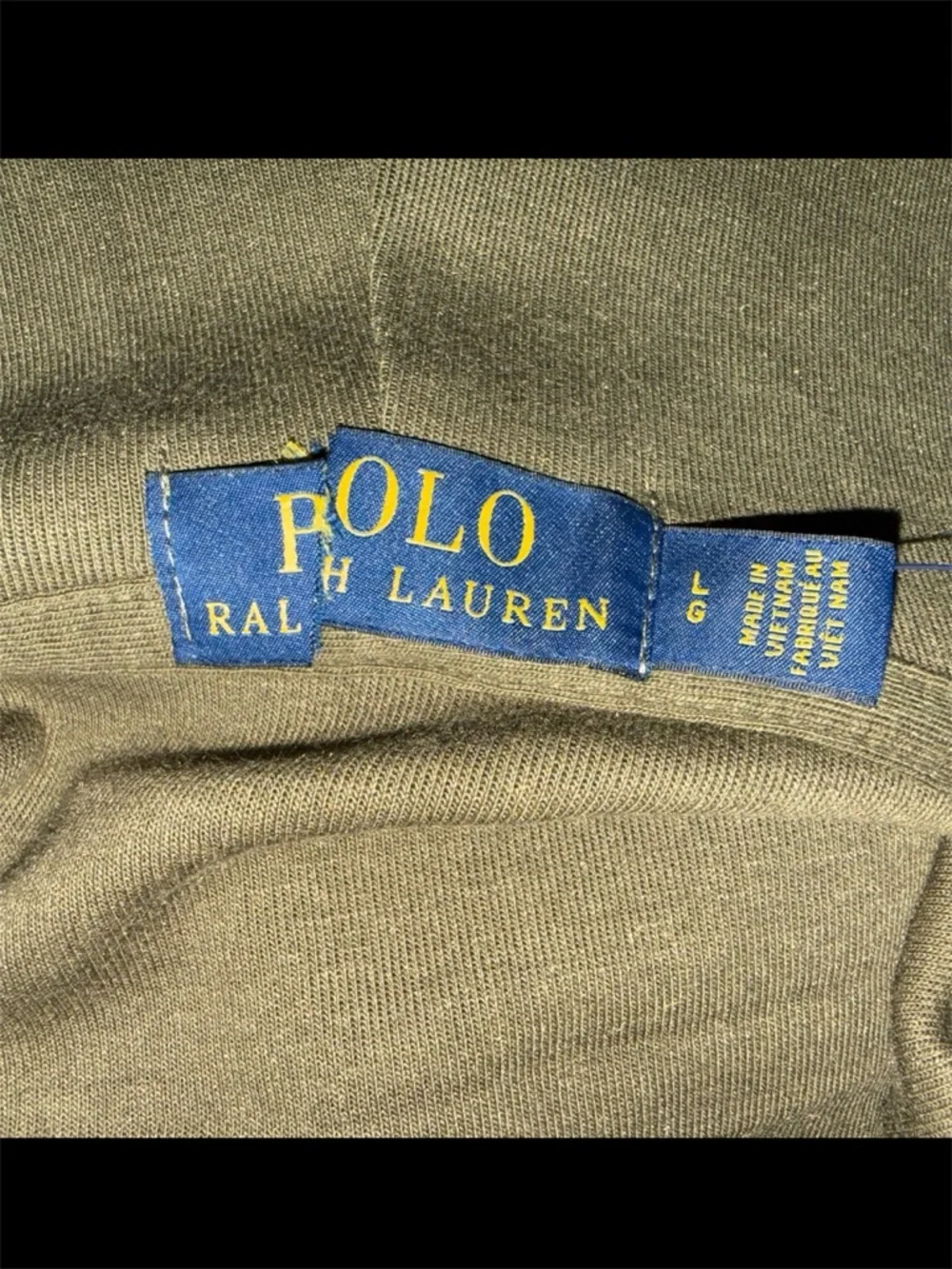 Polo Ralph Lauren Men's Large Double Knit Full Zip Hoodie Olive Green - Picture 6 of 6